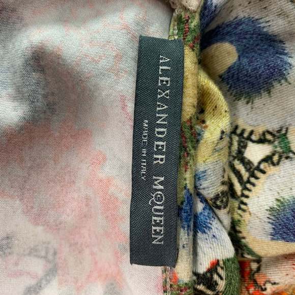 ALEXANDER MCQUEEN Multi-Color Rayon Blend Floral Long Sleeve Dress - Picture 4 of 6